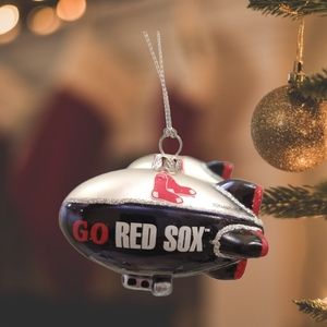 RED SOX TEAM BLIMP BLOWN GLASS ORNAMENT